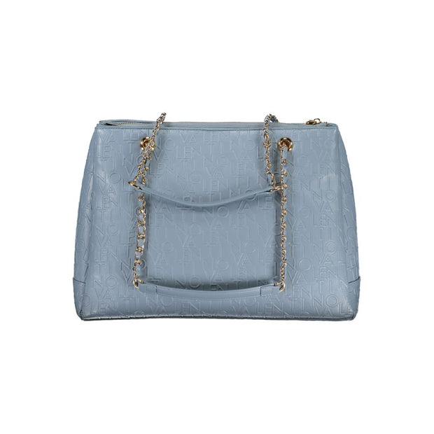 Light Blue Polyethylene Women Handbag