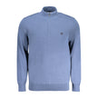 Blue Cotton Men Sweater