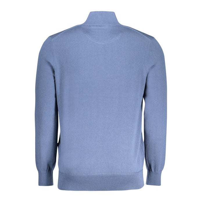 Blue Cotton Men Sweater