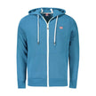 Blue Cotton Mens Sweater with Hood