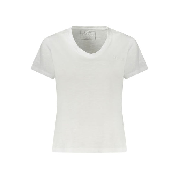 White Cotton Women T-Shirt