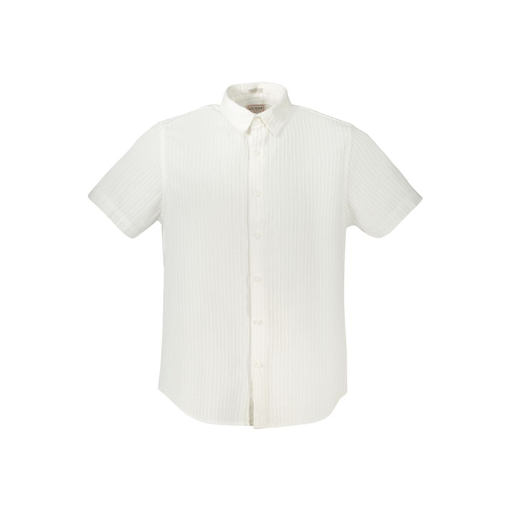 White Cotton Men Shirt