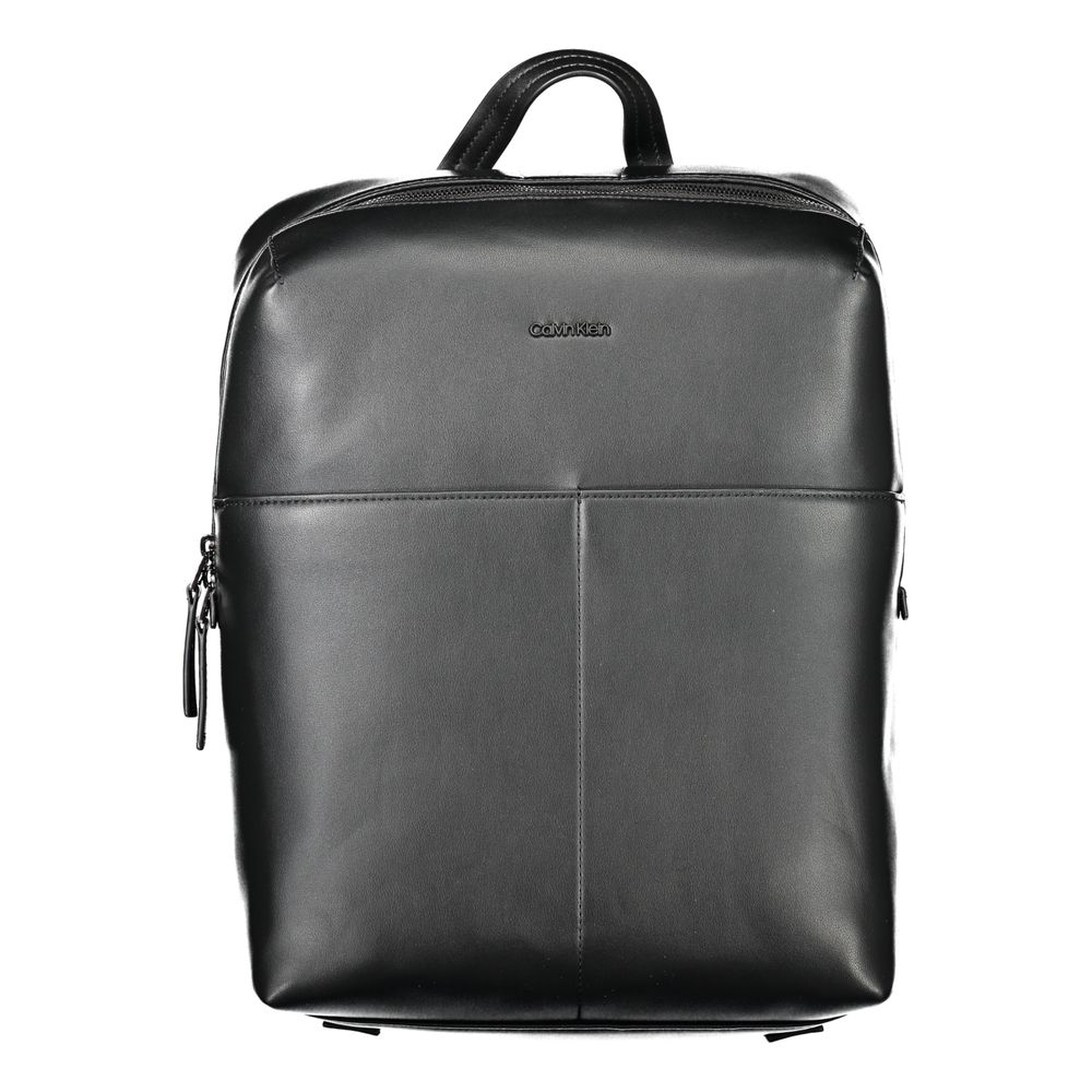 Black Polyethylene Men Backpack