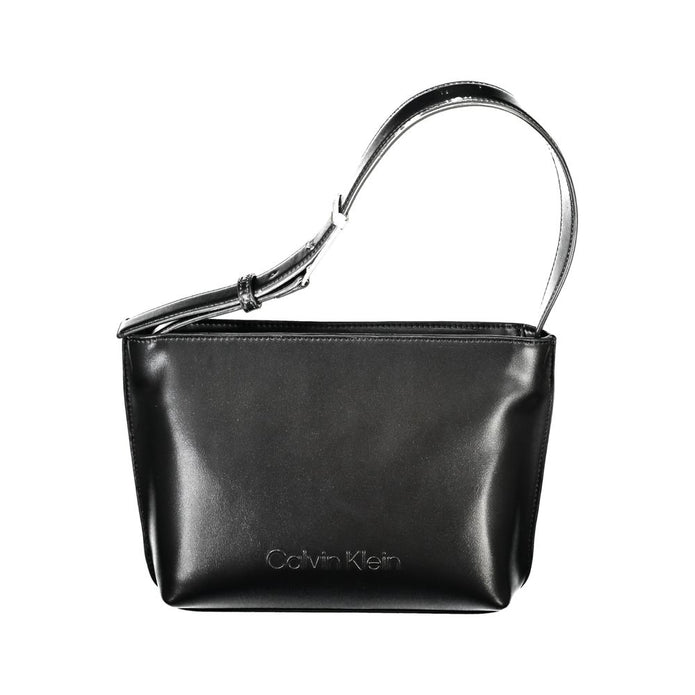 Black Polyester Women Handbag