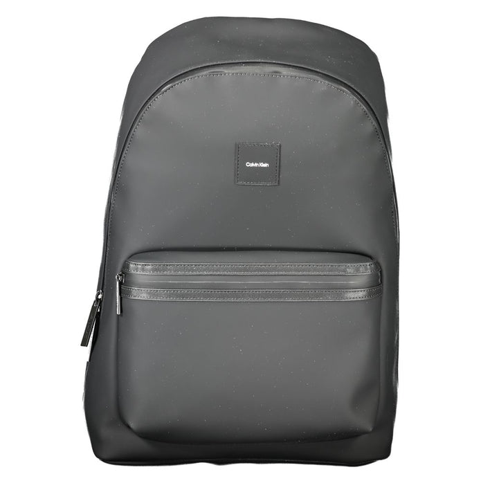 Black Polyester Men Backpack