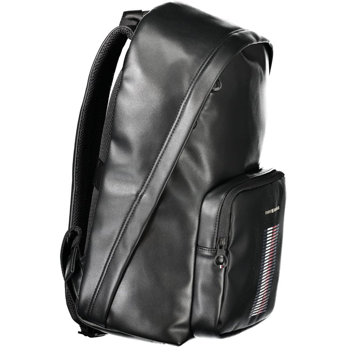 Black Polyethylene Men Backpack