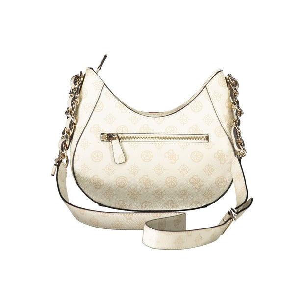 Beige Polyethylene Women Handbag