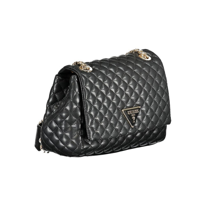 Black Polyethylene Women Handbag