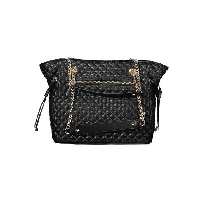 Black Polyethylene Women Handbag