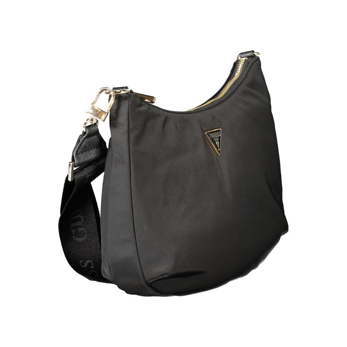 Black Polyester Women Handbag