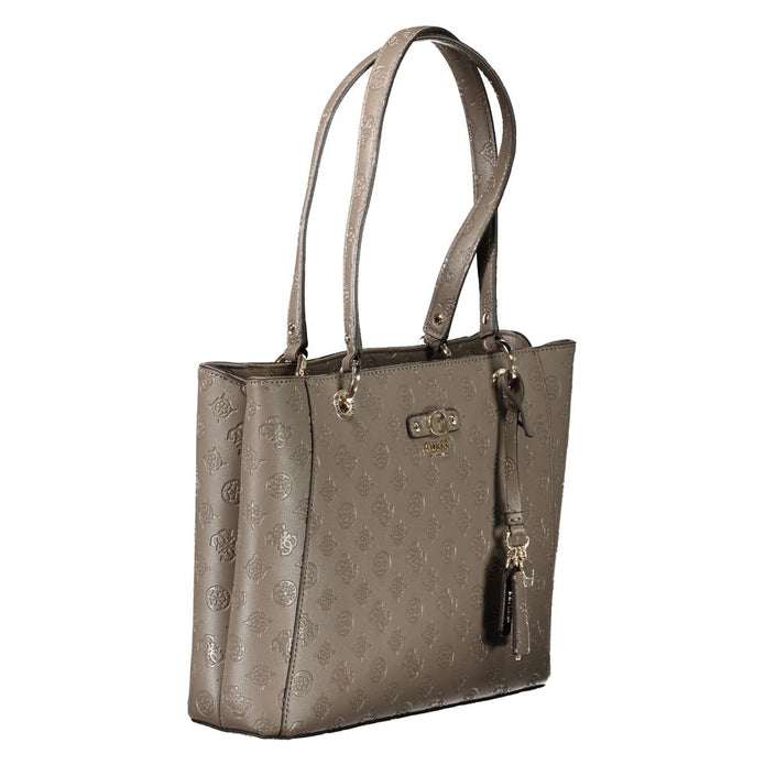 Brown Polyethylene Women Handbag