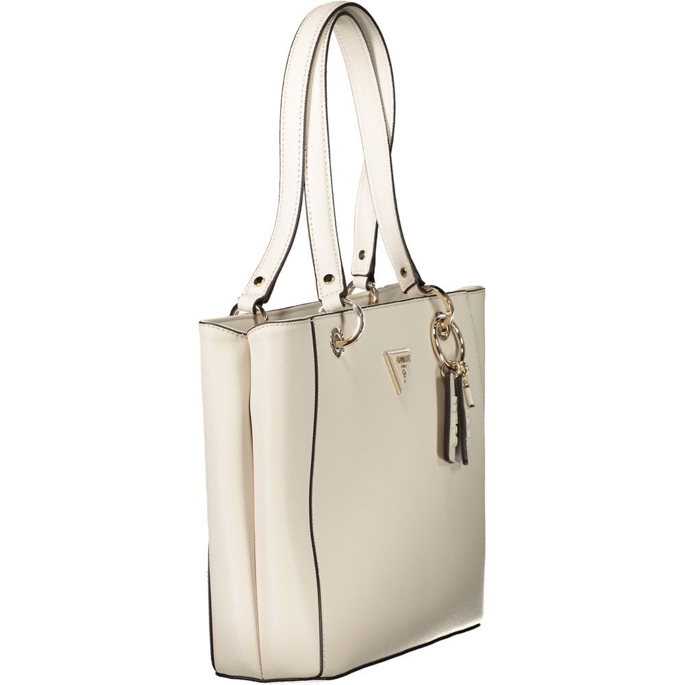 Beige Polyethylene Women Handbag