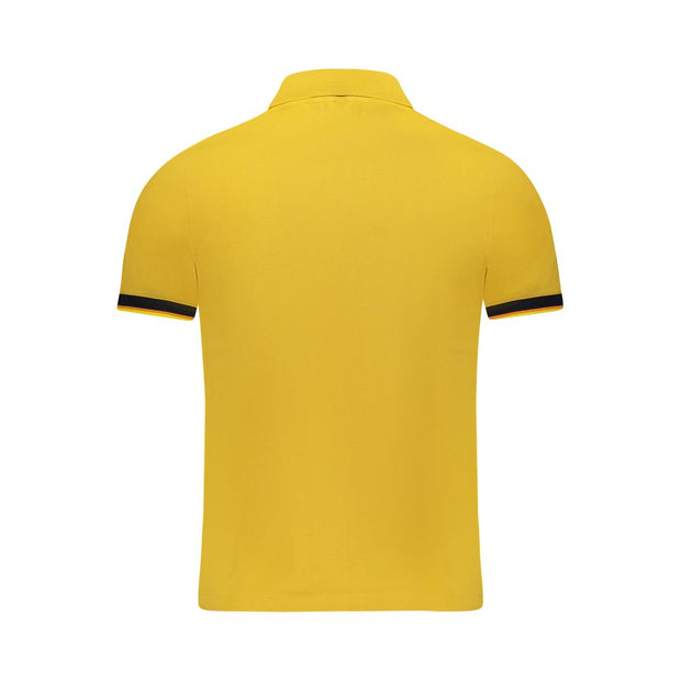 Yellow Cotton Men Polo Shirt