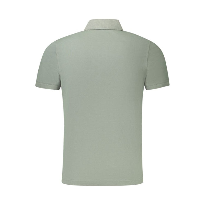 Green Cotton Men Polo Shirt