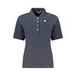 Blue Cotton Women Polo Shirt