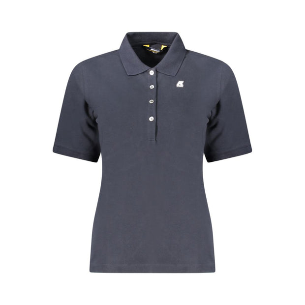 Blue Cotton Women Polo Shirt