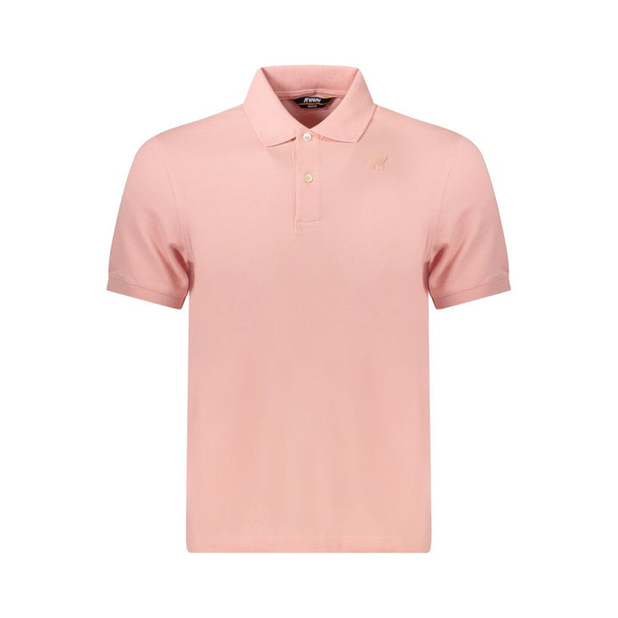 Pink Cotton Men Polo Shirt