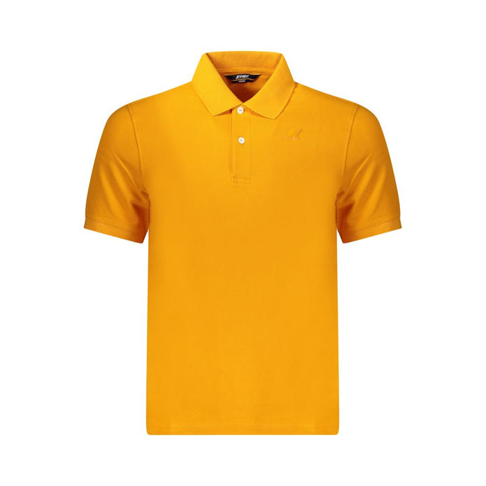 Orange Cotton Men Polo Shirt