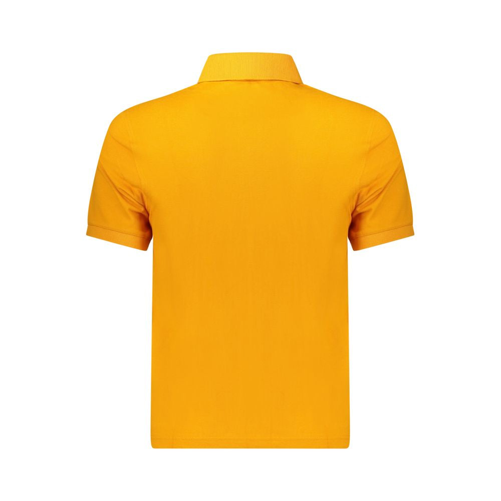 Orange Cotton Men Polo Shirt