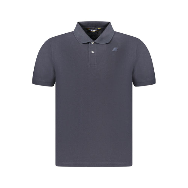 Blue Cotton Men Polo Shirt