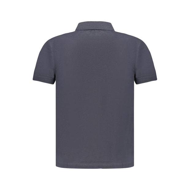 Blue Cotton Men Polo Shirt