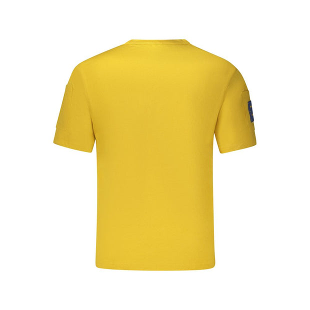 Yellow Cotton Men T-Shirt