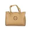 Beige Polyethylene Women Handbag