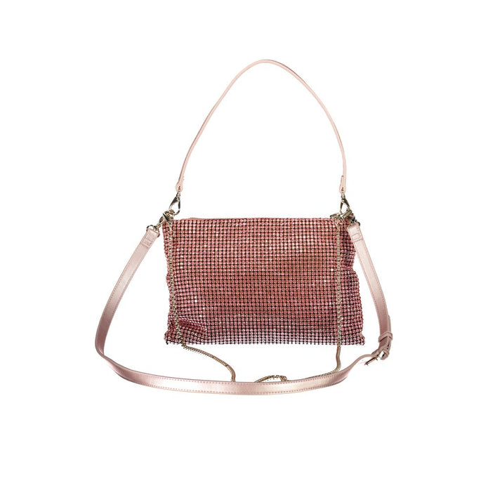 Pink Polyester Women Handbag