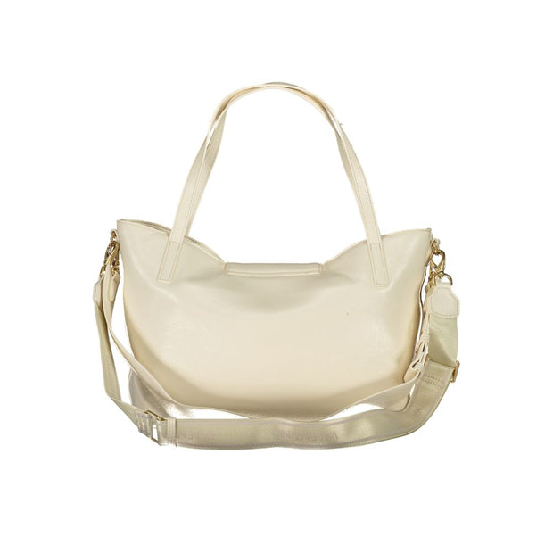 Beige Polyethylene Women Handbag