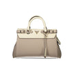 Beige Polyethylene Women Handbag