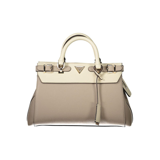 Beige Polyethylene Women Handbag