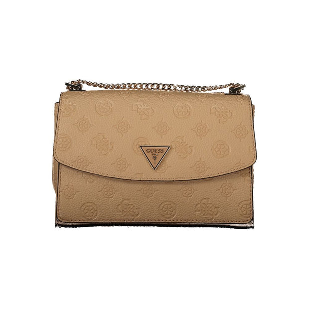 Beige Polyethylene Women Handbag