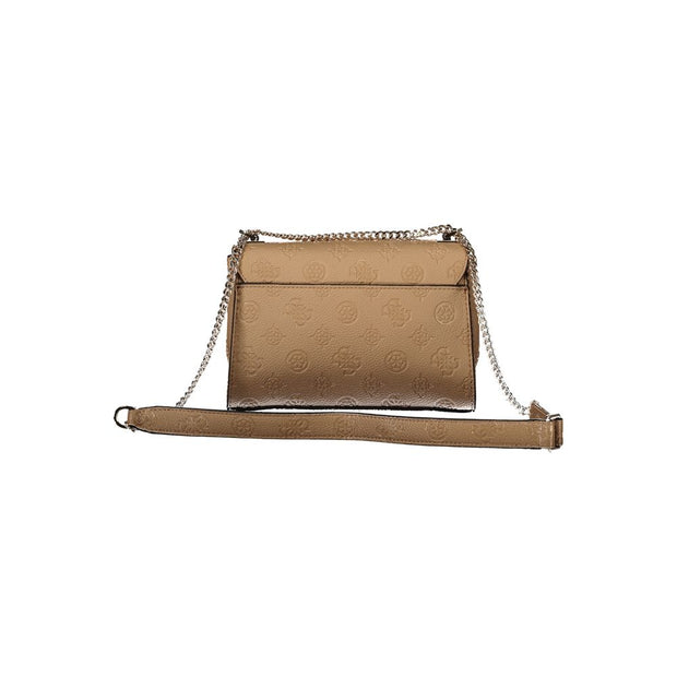 Beige Polyethylene Women Handbag