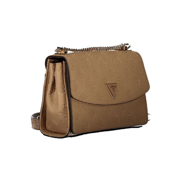 Beige Polyethylene Women Handbag