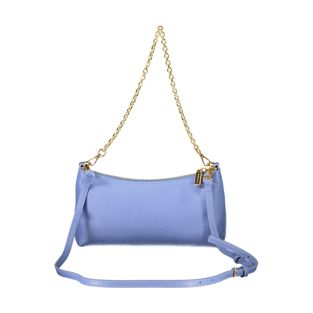 Light Blue Leather Women Handbag