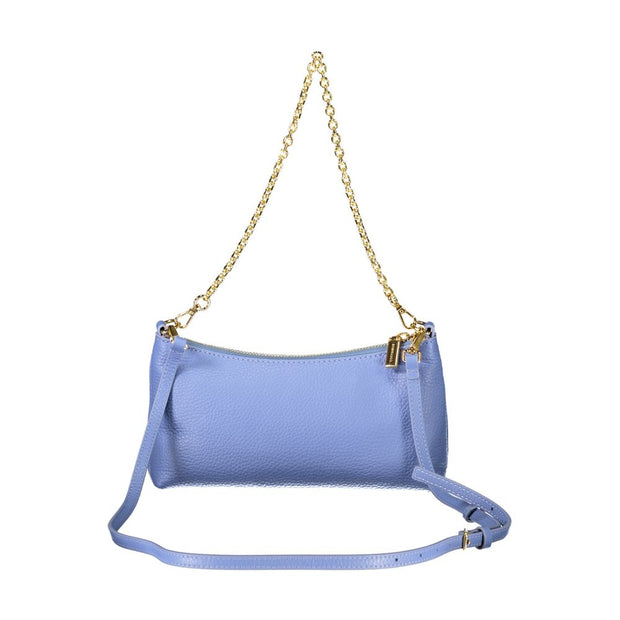 Light Blue Leather Women Handbag