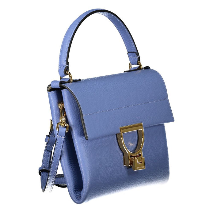 Light Blue Leather Women Handbag