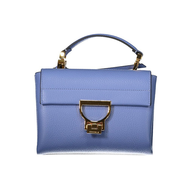 Light Blue Leather Women Handbag