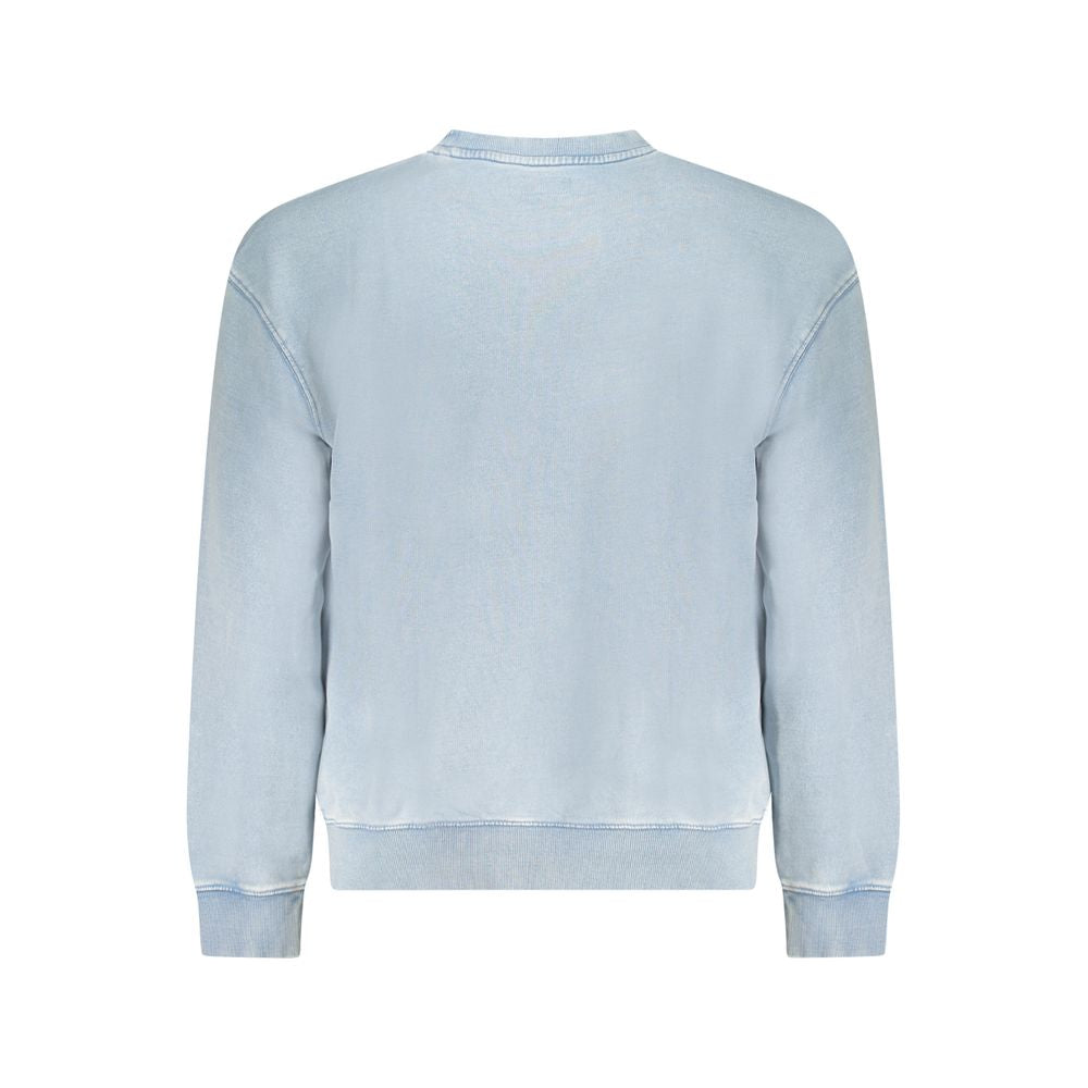 Light Blue Cotton Men Sweater