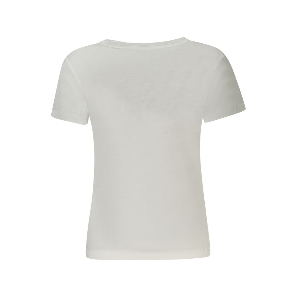 White Lycra Women T-Shirt