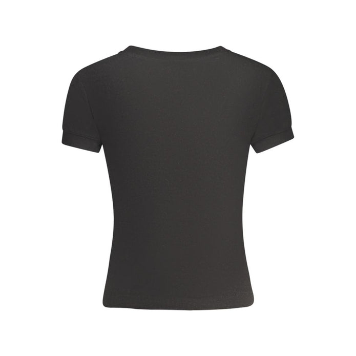 Black Polyester Women T-Shirt