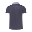 Blue Cotton Men Polo Shirt