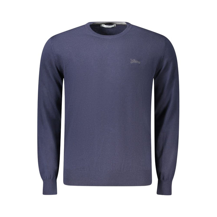 Blue Cotton Men Sweater