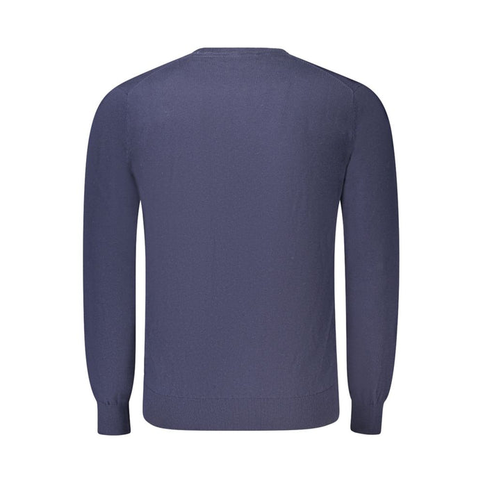 Blue Cotton Men Sweater