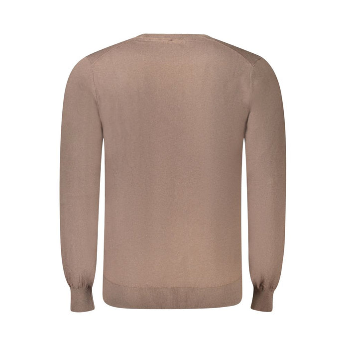 Brown Cotton Men Sweater