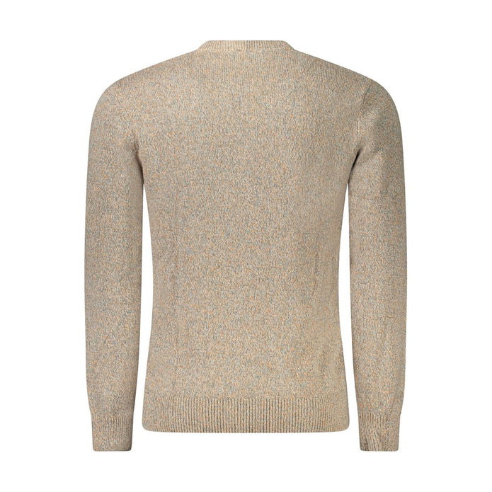 Beige Cotton Men Sweater