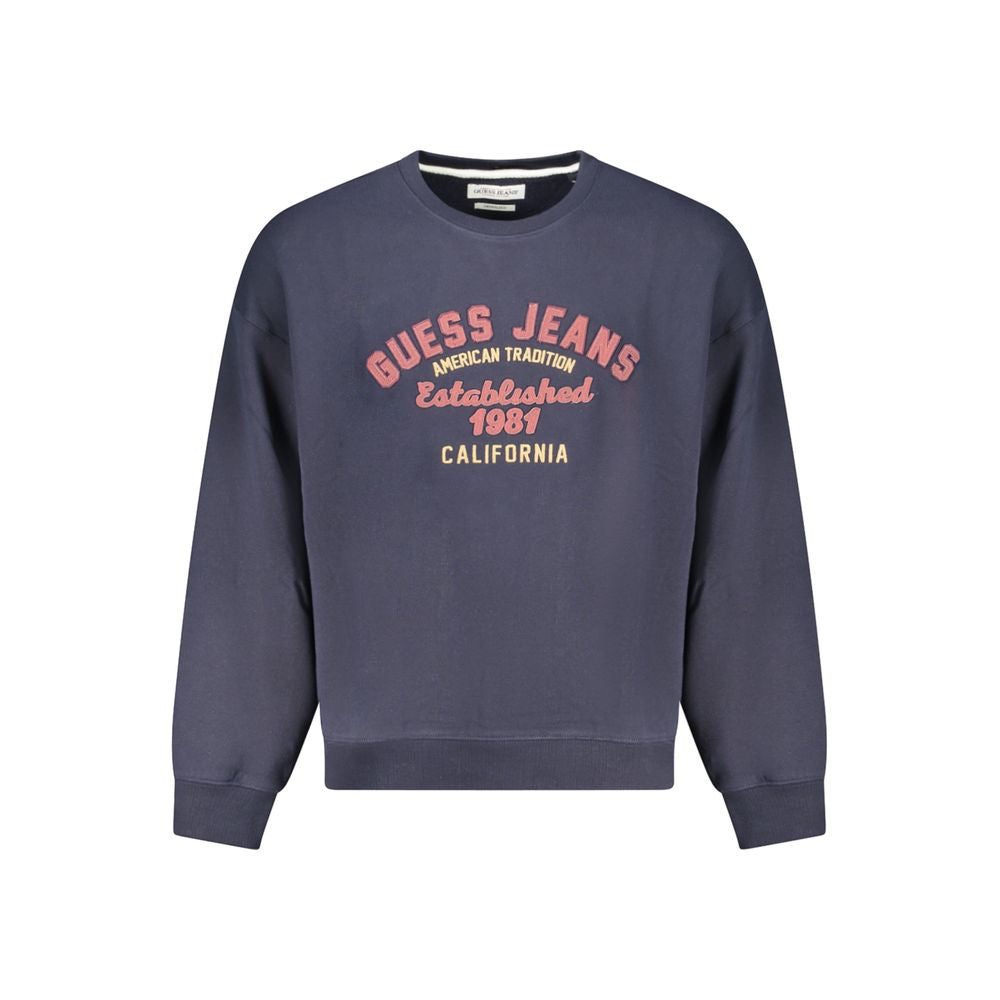 Blue Cotton Men Sweater