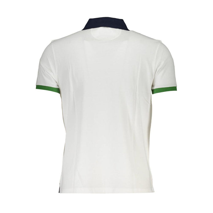 White Cotton Men Polo Shirt