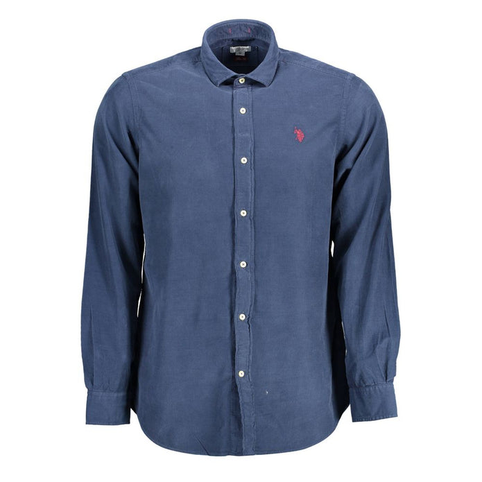 Blue Cotton Men Shirt