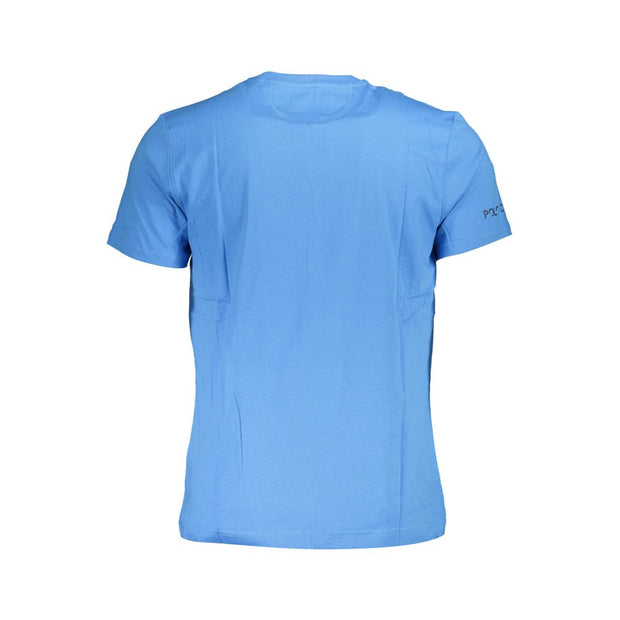 Blue Cotton Men T-Shirt